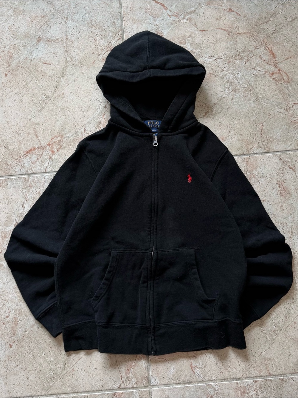 Polo Ralph Lauren Black Full Zip Hoodie Youth L / Small Adult
